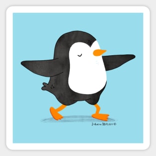 Penguin doing a yoga pose Sticker